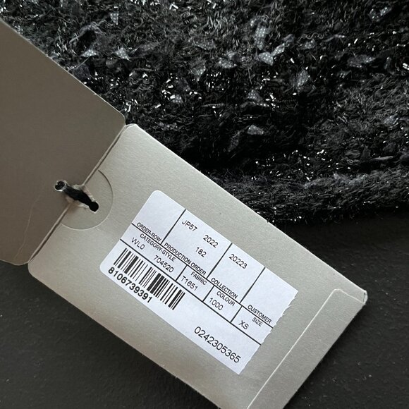 NWT Balenciaga Tweed Knit Sweater Black Wool Back Button Up Quarter Sleeves - Picture 6 of 10